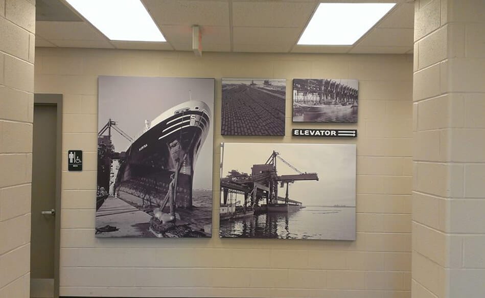 Wall mounted photos installed Wall mounted photos installed