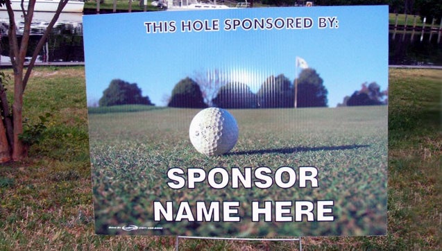Golf Sponsorship Sign - This hole is sponsored by (your name here)