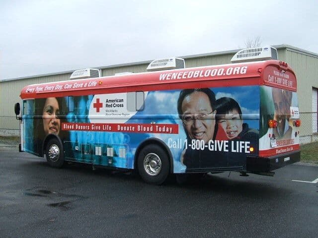 Full Color Bus Wrap for American Red Cross