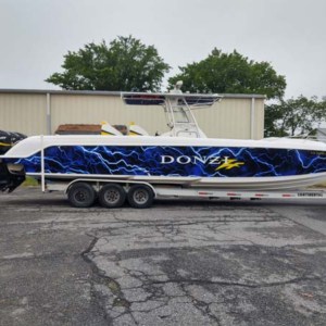 Boat wraps and graphics. See the Donzi boat wrap from DeSigns, Inc.