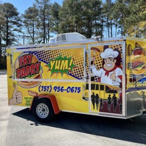 Food truck trailer wrap for Fry Daddy from DeSigns, Inc.