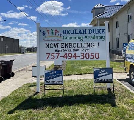 Freestanding signs - Freestanding school sign for Beulah Duke Freestanding signs - Freestanding school sign for Beulah Duke