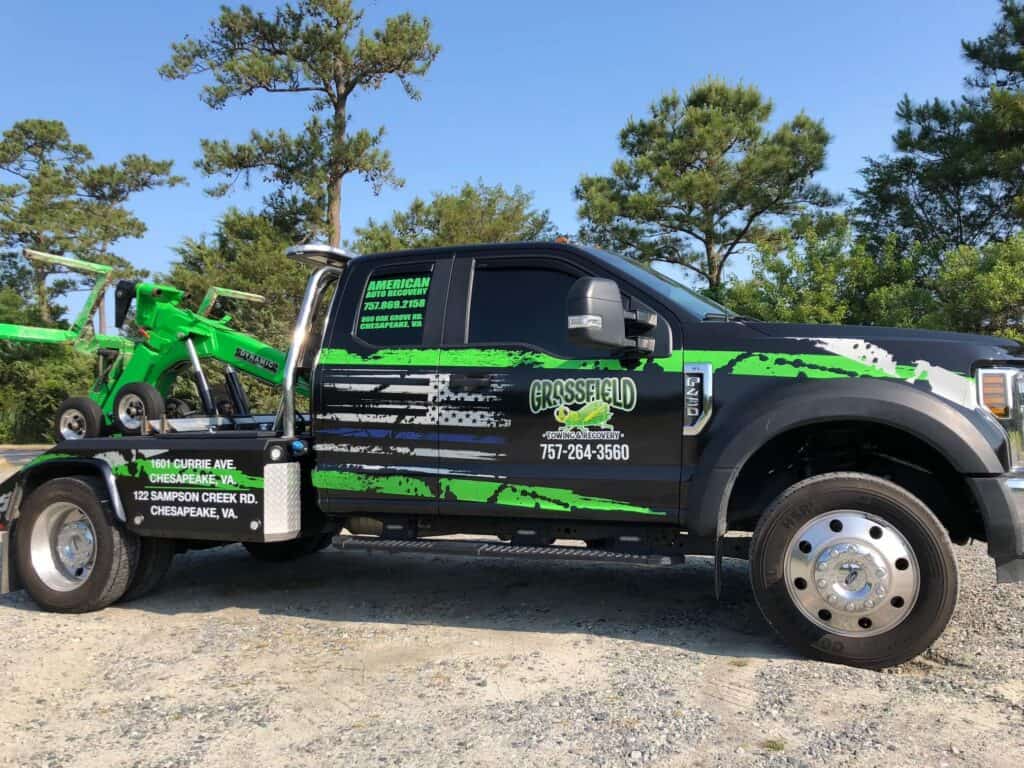 Towing wrecker wrap for Grassfield
