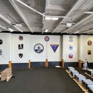 Wall graphics installed most anywhere. See hanger bay squadron graphics by DeSigns, Inc.