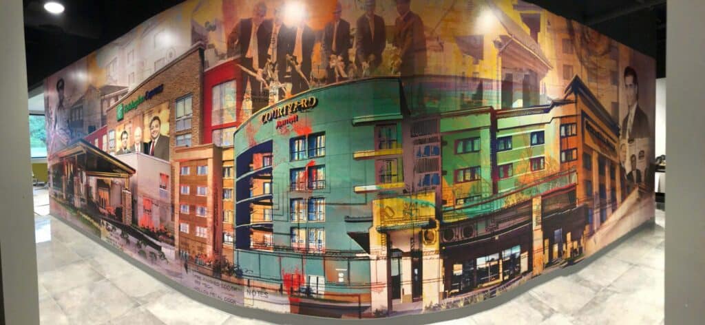Hilton Marriott wall mural