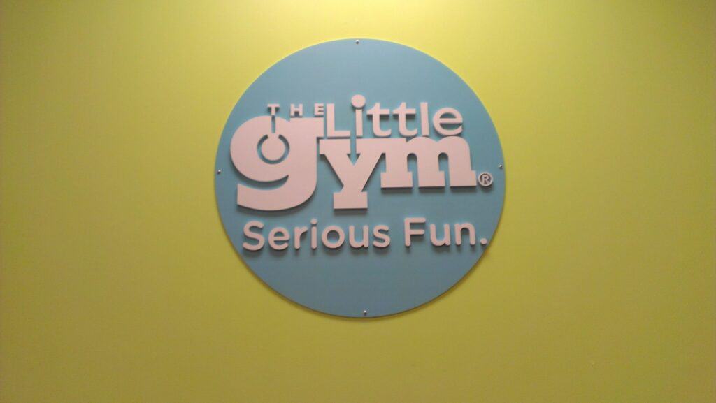 Extruded plastic lettering signage for the Little Gym
