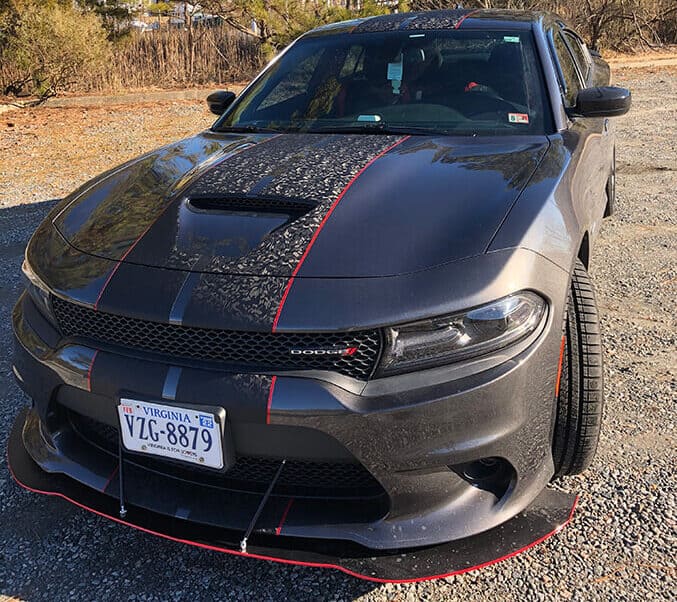 Striped texture wrap on Dodge Challenger