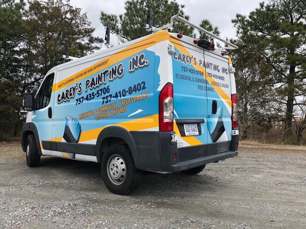 Work van wrap for Cary's Painting Inc. - rear view