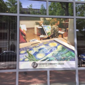 Photo graphics on glass.