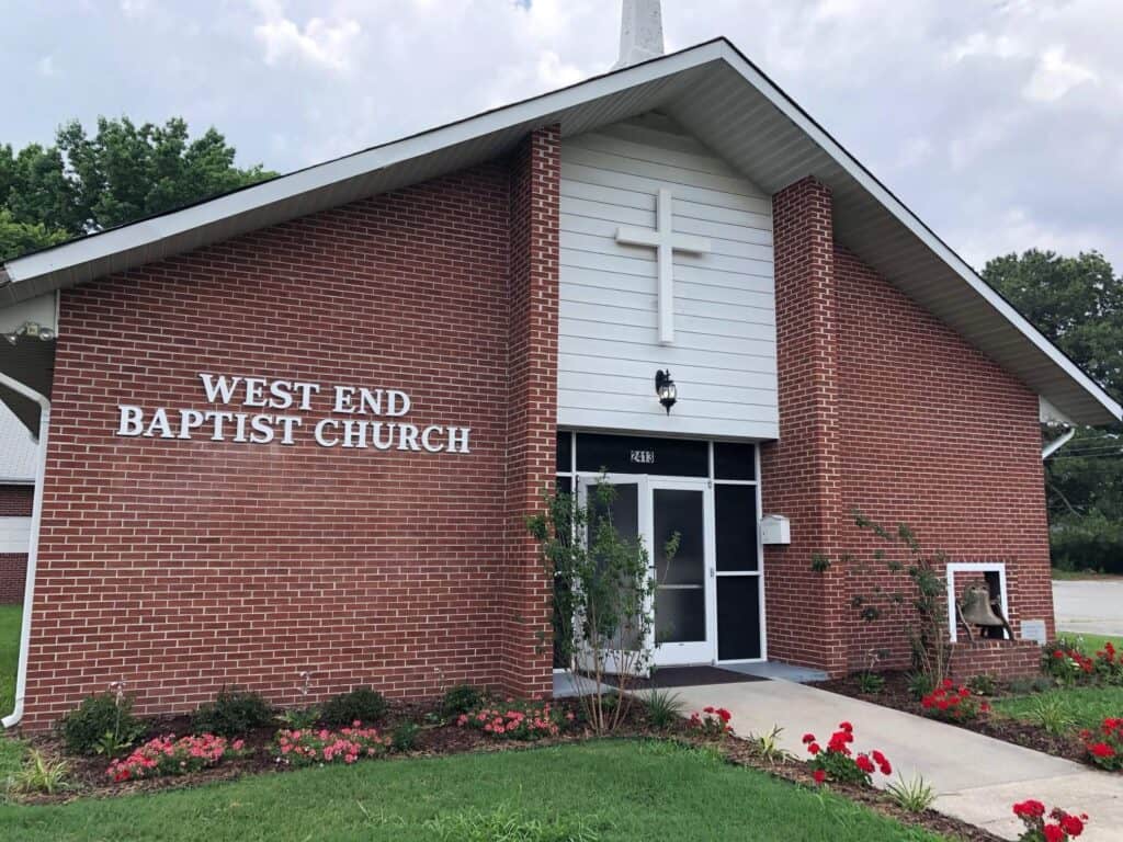 Building lettering for West End Baptist Church Building lettering for West End Baptist Church