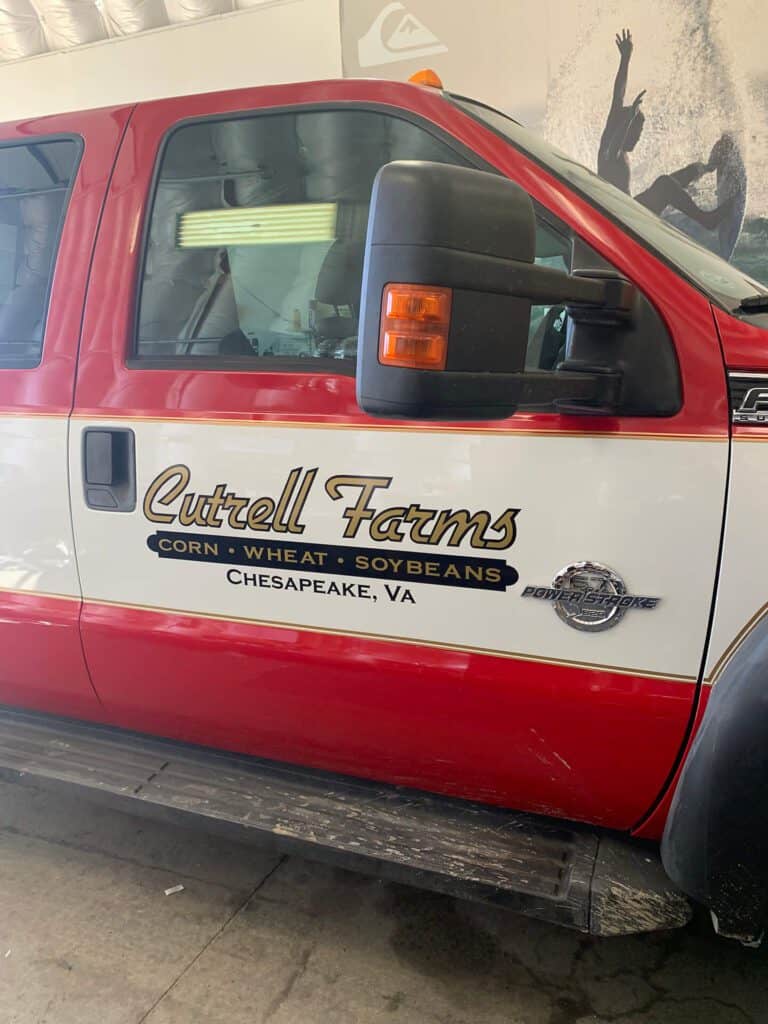 Vehicle lettering and graphics for Cutrell Farms