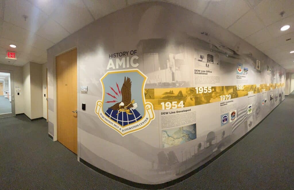 Interior mural on curved walls for AMIC
