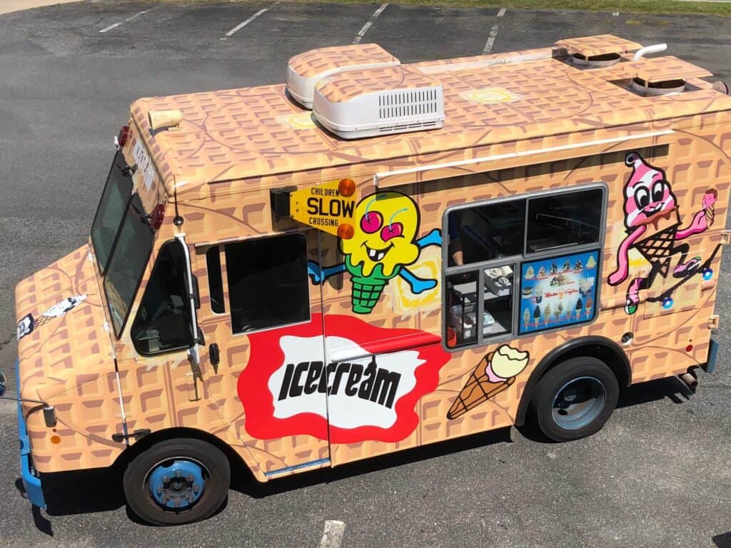 Ice-Cream-truck style wrap (left side view)