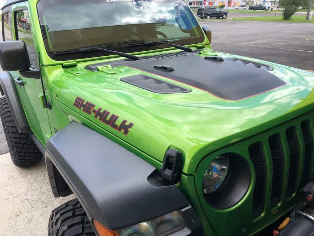 Full color Jeep wrap with She-Hulk logo