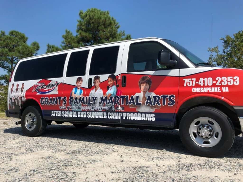 Passenger Van Wraps - Grant's Family Martial Arts van wrap