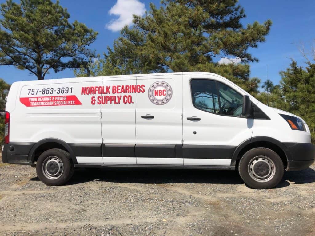Van lettering for Norfolk Bearings & Supply Co.