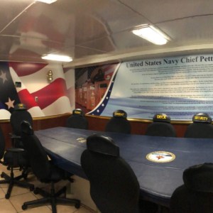 Patriotic freedom wrap for U.S. Navy. All four wall wrapped by DeSigns, Inc.