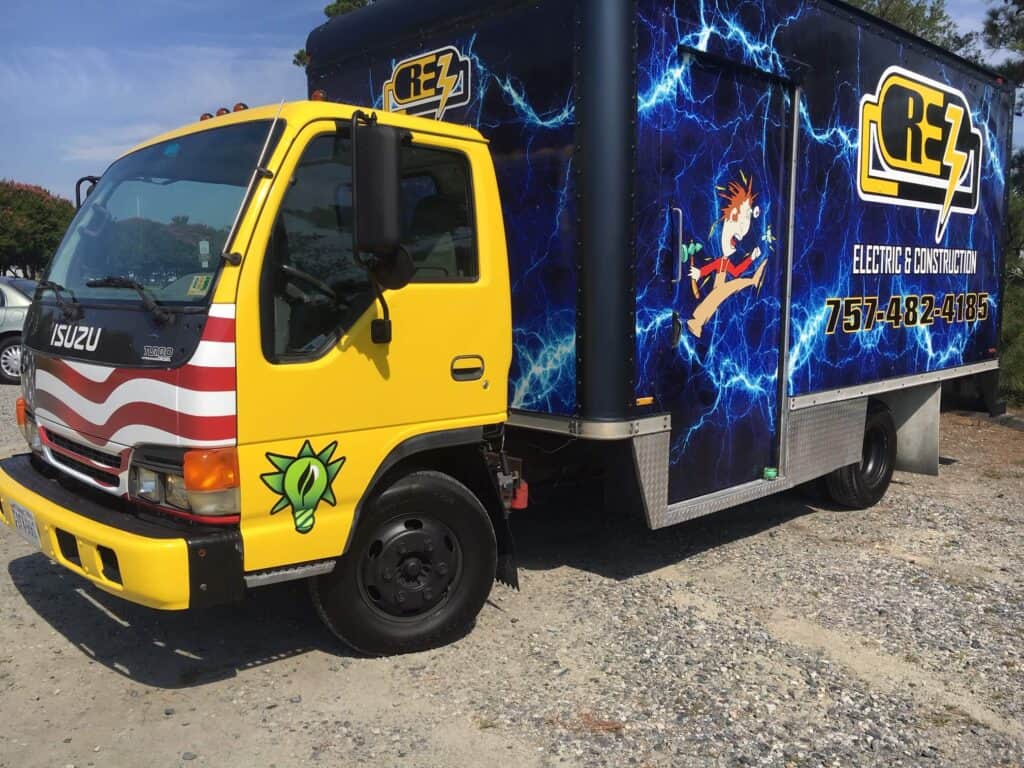 Box truck wraps - REZ-Electric box truck wrap