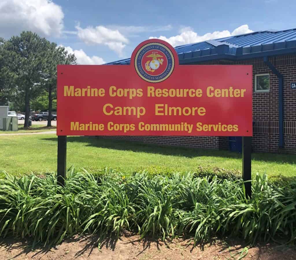 Custom shaped signs - Sign for Camp Elmore MCCS Custom shaped signs - Sign for Camp Elmore MCCS