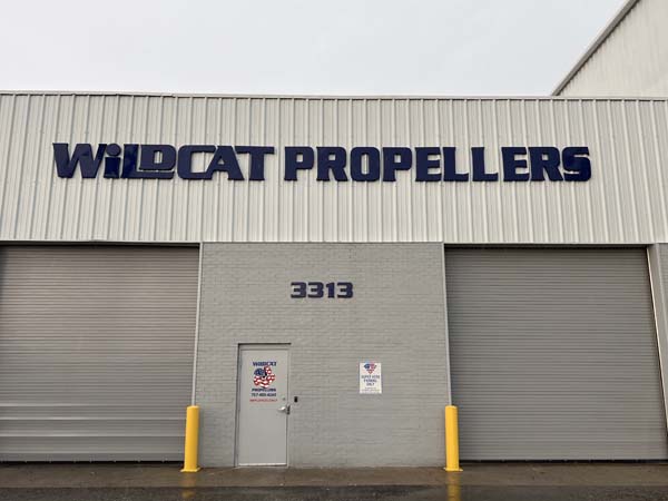 Dimensional letters signs - Building lettering sign for Wildcat Propellers Dimensional letters signs - Building lettering sign for Wildcat Propellers