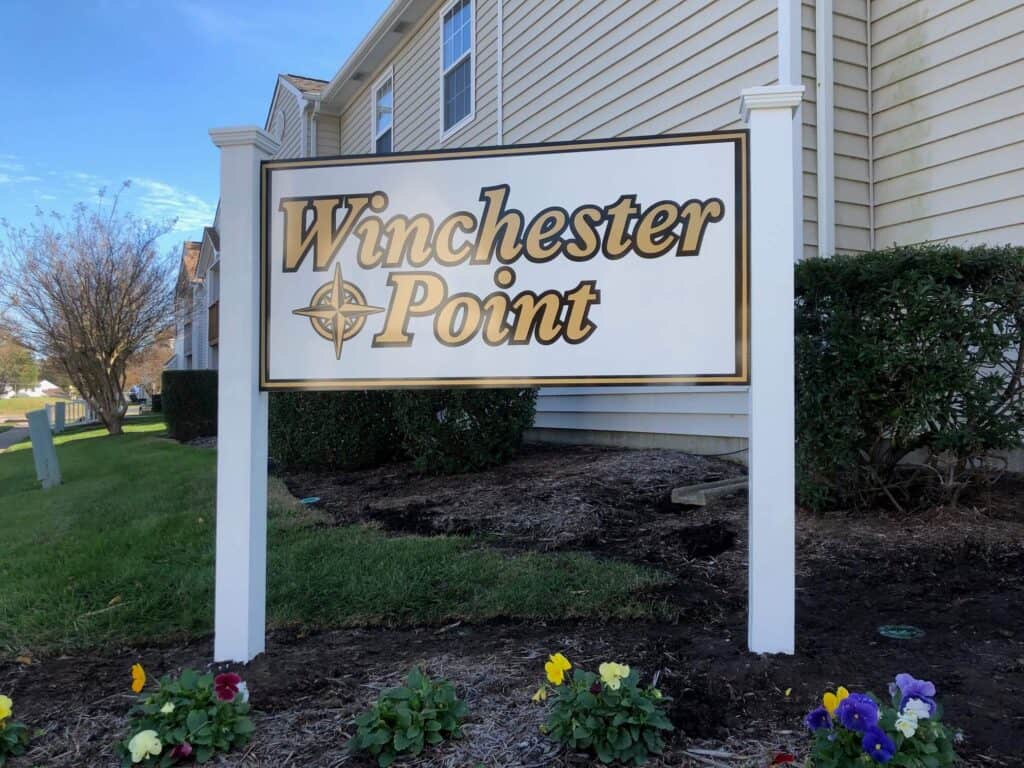 Entrance signs - Mounted sign for Winchester Point Entrance signs - Mounted sign for Winchester Point