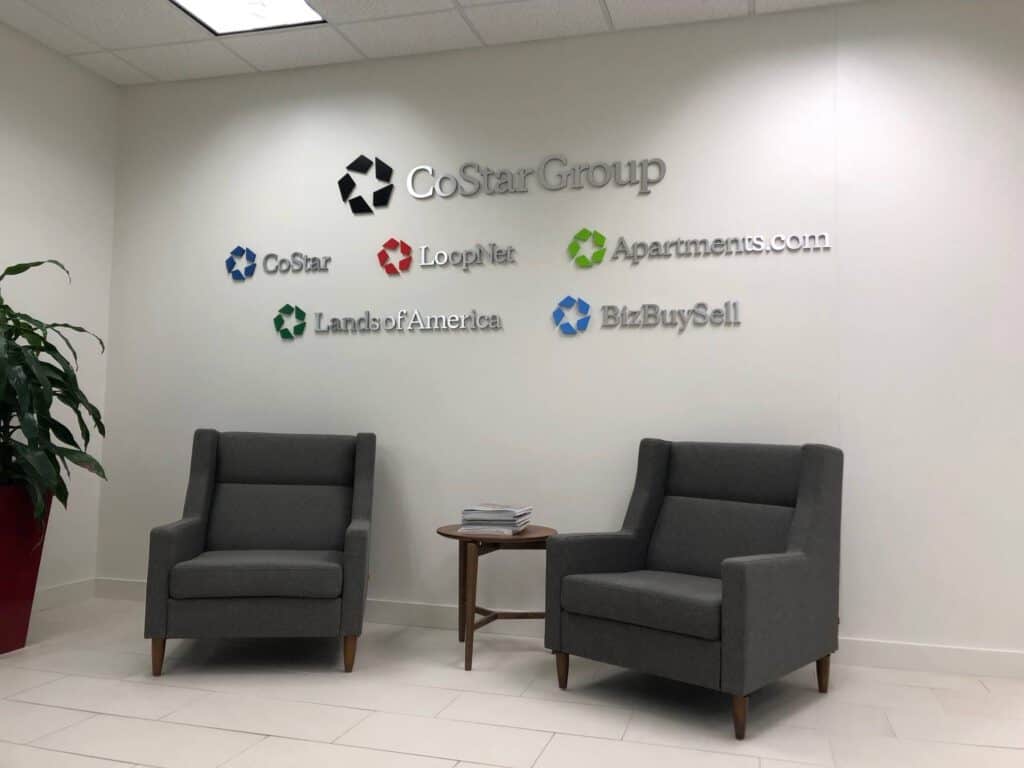 Aluminum Raised Letters Interior Signage for Co Star Group
