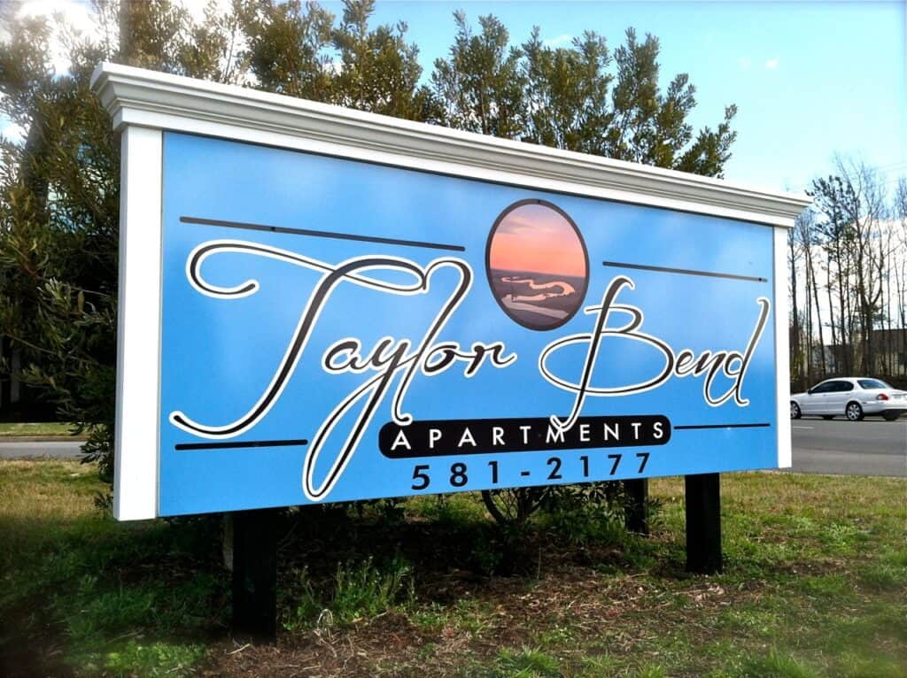 Apartment signs - Sign for Taylor Bend Apartments Apartment signs - Sign for Taylor Bend Apartments