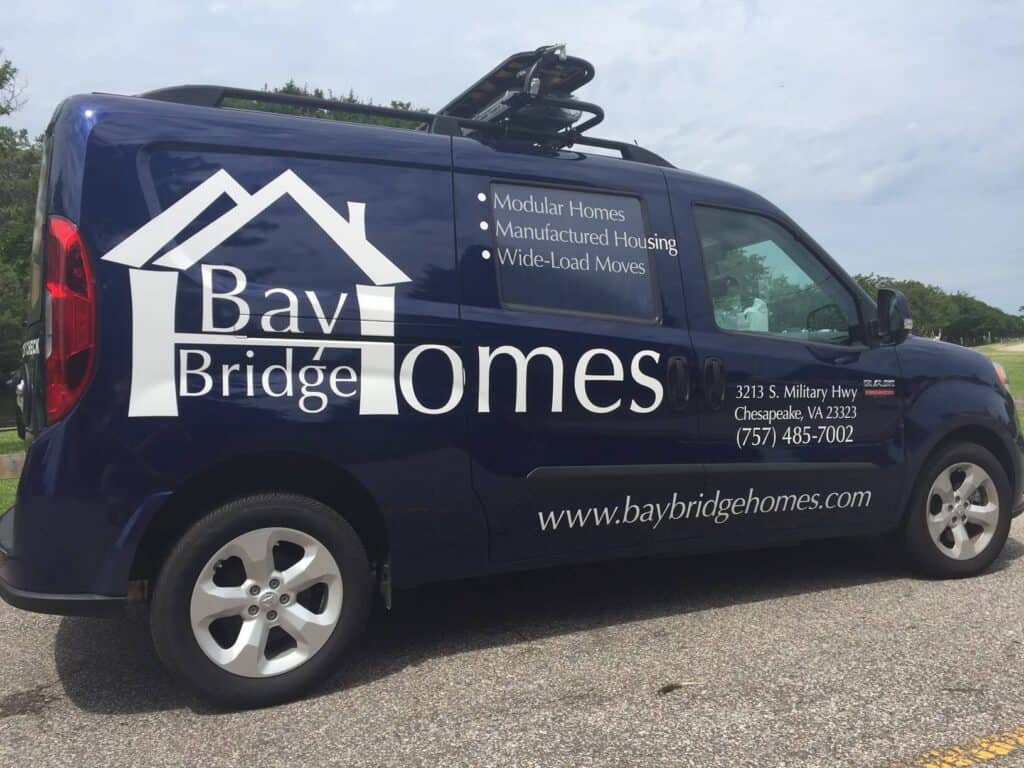 Van lettering - Van-letters for Bay Bridge Homes