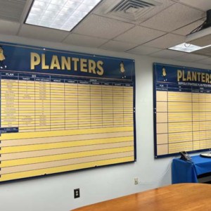 Custom dry erase sales charts from DeSigns, Inc.