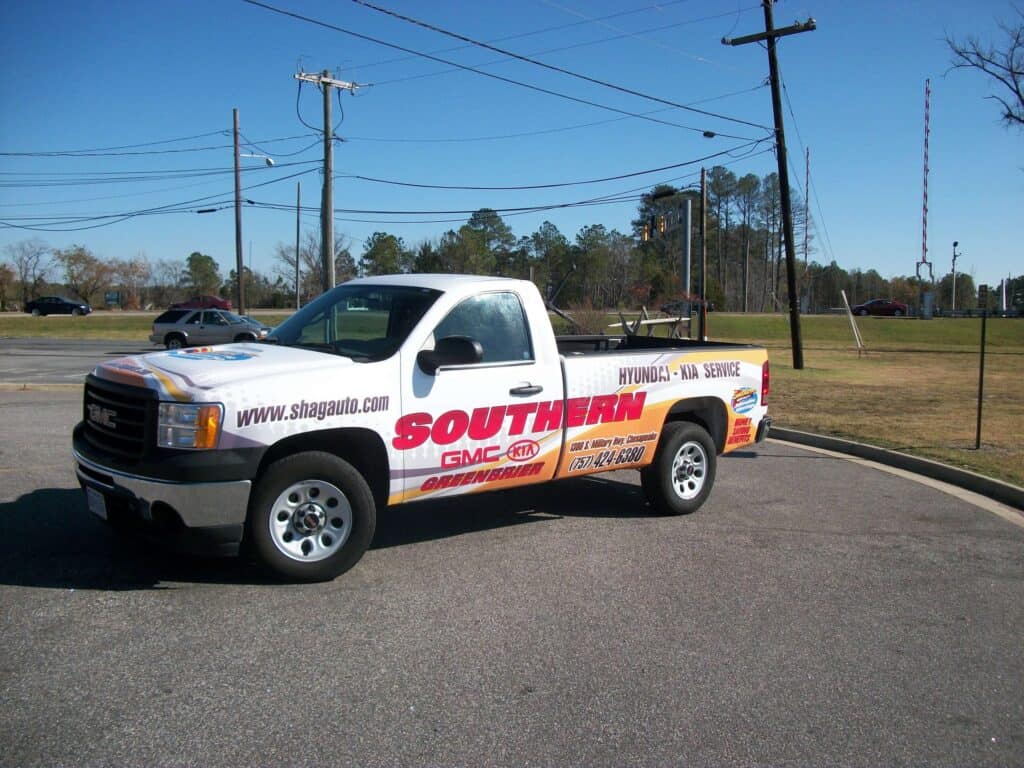 Dealership truck-graphics for Southern Auto