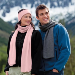 Ear warmers and scarfs. Screen print or Embroider name, logo, and slogan. Great promotional item for events and tradeshows.