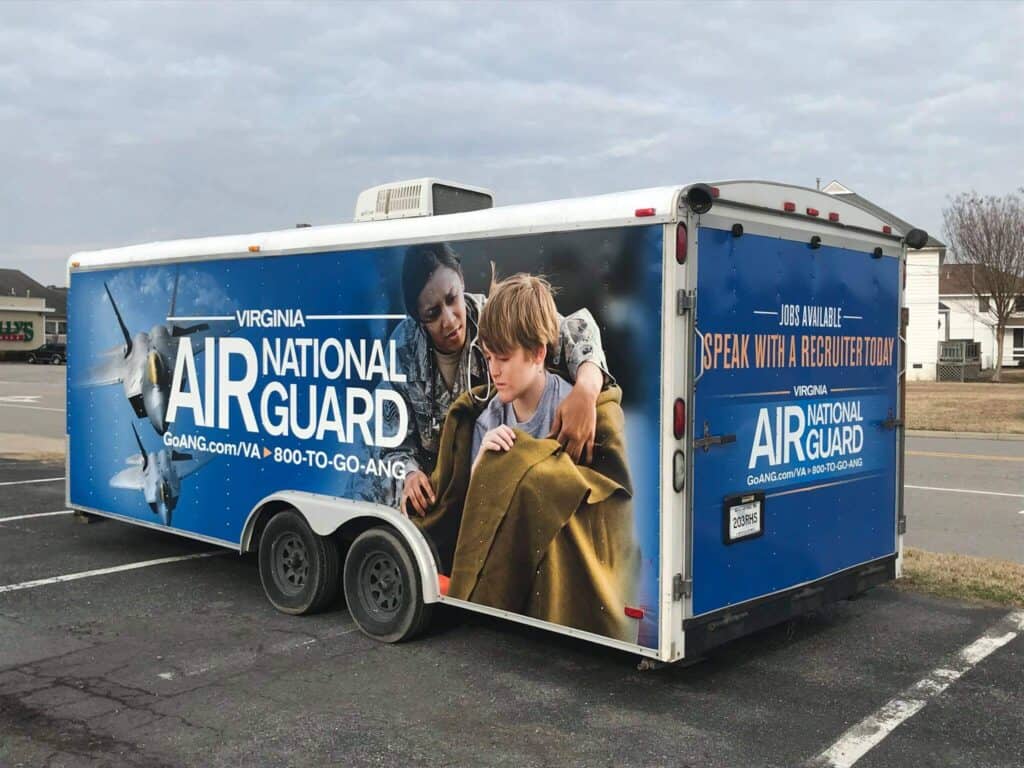 Government trailer wrap for Virginia Air National Guard