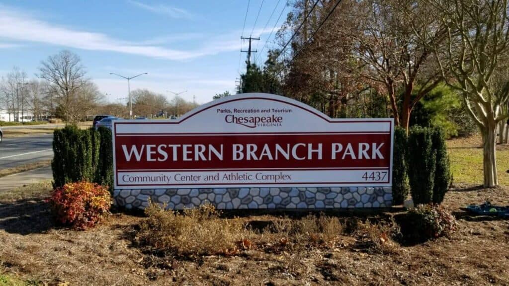 Entrance marquee sign for Chesapeake Western-Branch Entrance marquee sign for Chesapeake Western-Branch
