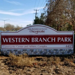 Monument sign for Western Branch Rec Center by DeSigns, Inc.