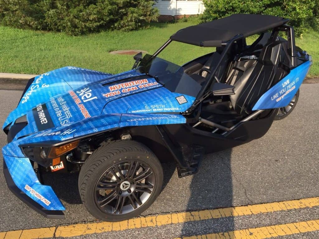Motorsports wraps and graphics (side view)