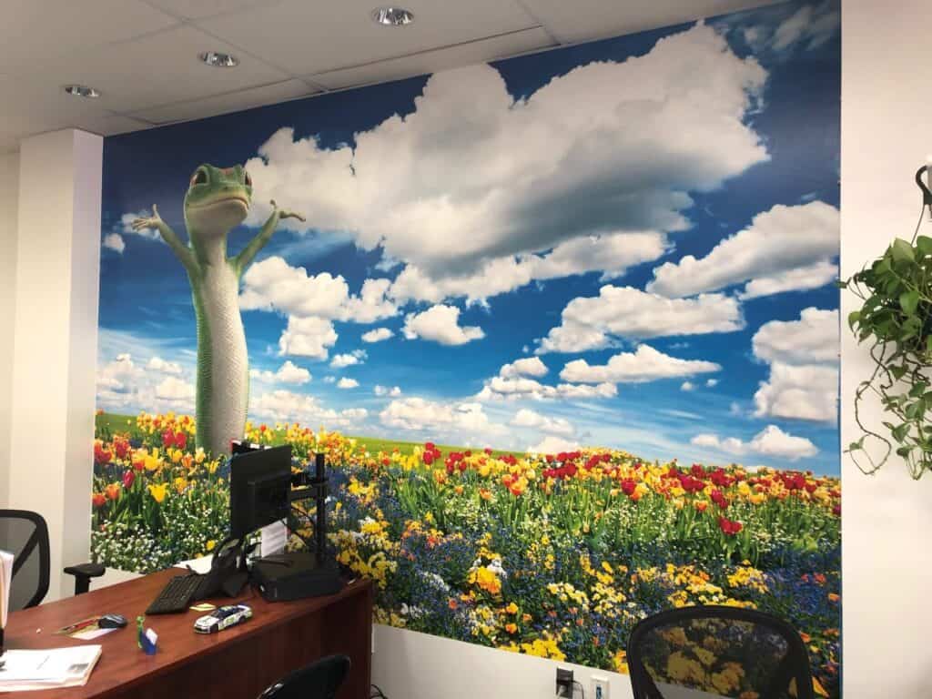 Office murals - Interior office mural for GEICO
