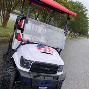 Patriotic theme golf cart graphics from DeSigns, Inc.