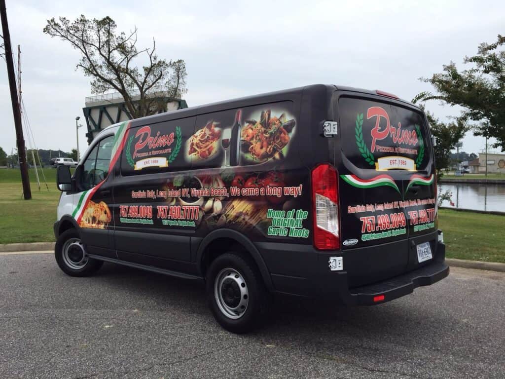 Full Van Wraps - Van wrap for Primos Pizza