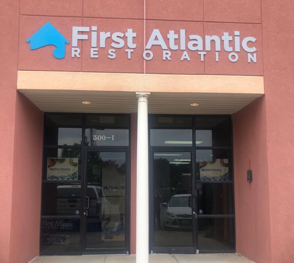 Mounted plastic letter signs - Sign for First Atlantic Restoration building Mounted plastic letter signs - Sign for First Atlantic Restoration building