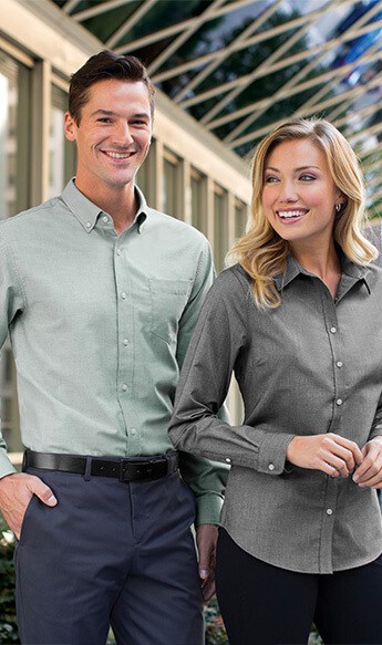 Men's and Women's collar style long sleeve shirts - Imprint your company name, logo or slogan