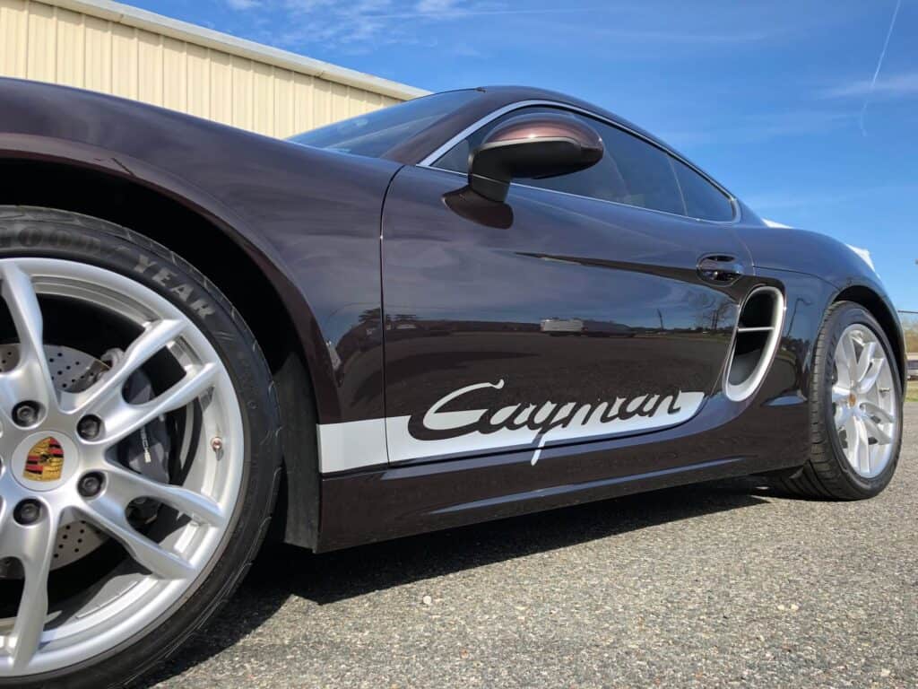 Porsche Cayman door panel graphics