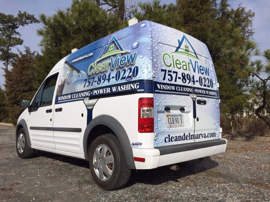 Mini Van Wraps - Power washing van wrap for Clear View