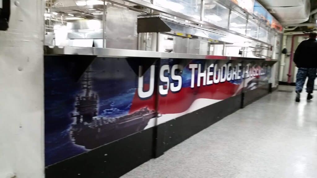 Serving line wall wrap design USS Theodore Roosevelt