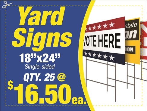 Customized yard signs on sale