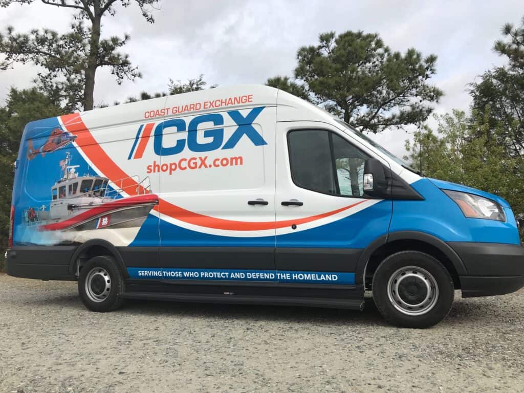 Utility truck wraps- Vehicle wrap for CGX Coast Guard Exchange