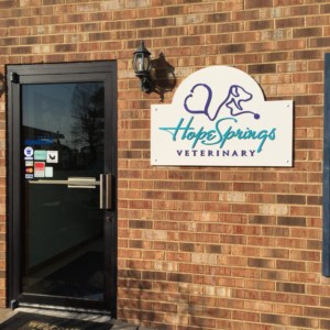 Company signs designed by DeSign, Inc. - See veterinary sign for Hope Springs Vet.