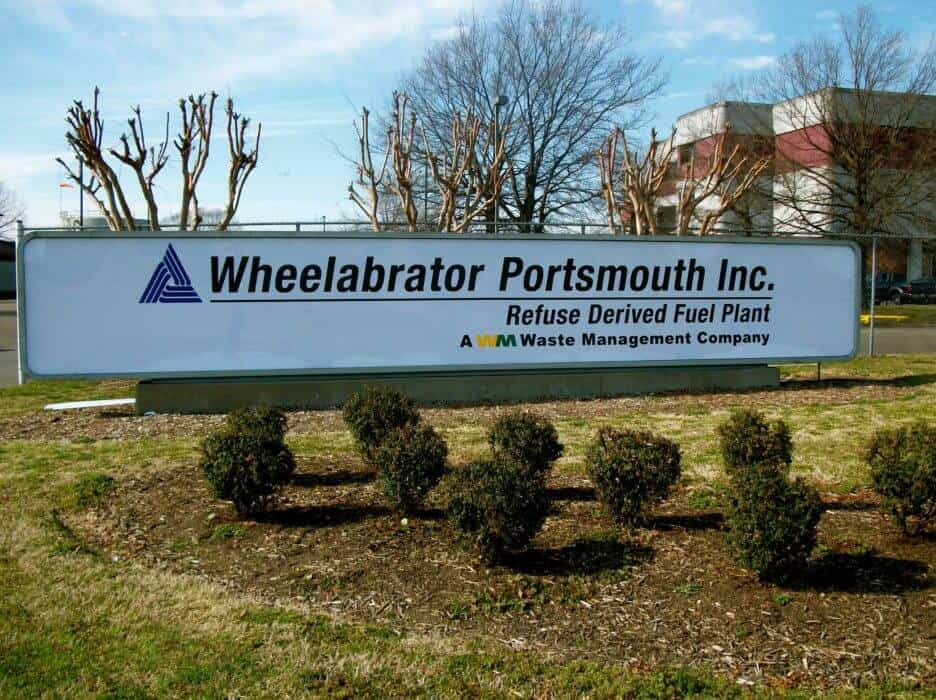 Large exterior signs - Sign for Wheelabrator Portsmouth Inc. Large exterior signs - Sign for Wheelabrator Portsmouth Inc.