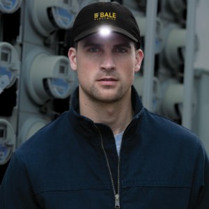 Work hat and industrial light. Screen print or Embroider name, logo, and slogan. Great promotional item for events and tradeshows.