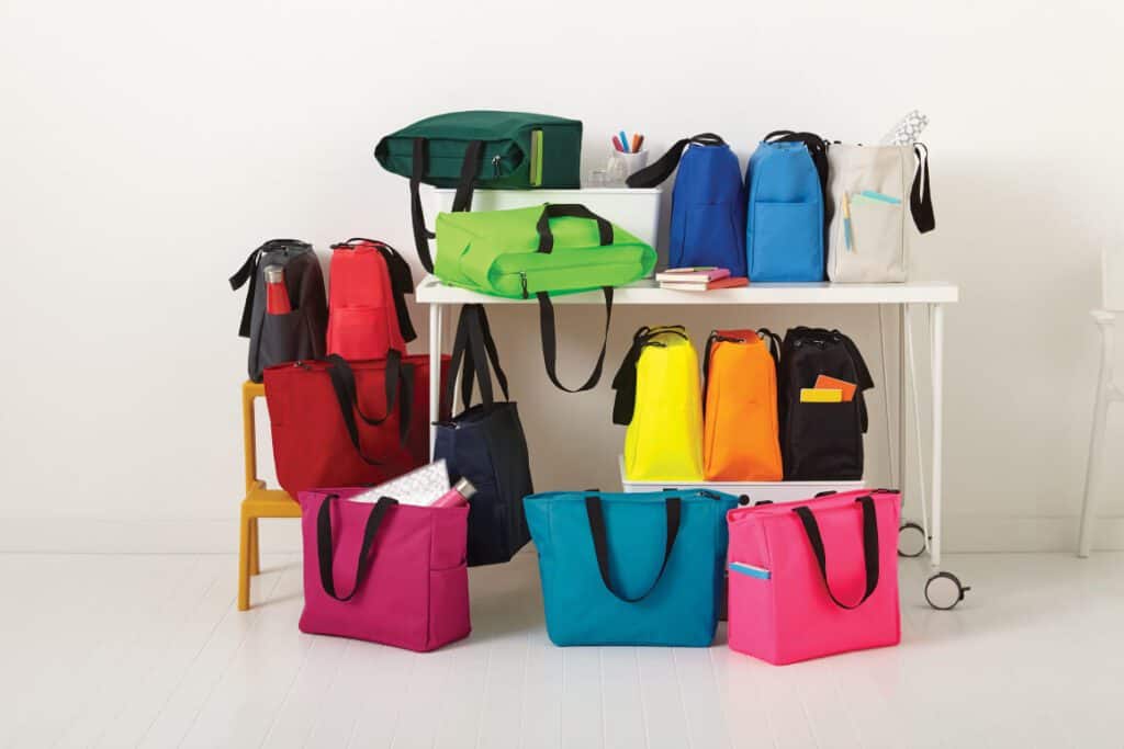 Large zipper style  tote bags - Several colors -Zip up tote bags - Imprint your company logo, name or slogan