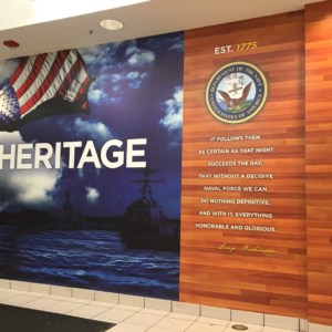 Large wall mural by DeSigns, Inc., for United States Navy